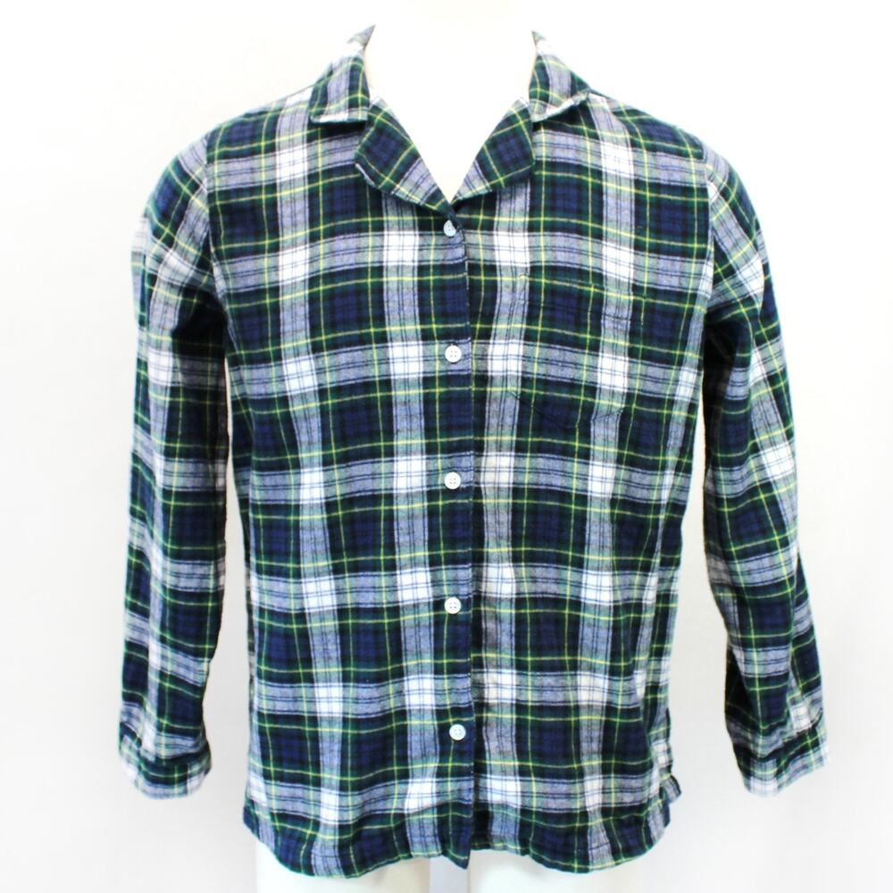 LL Bean Flannel Shirt Top Buttons Plaid 100% Cotton Casual Style XL